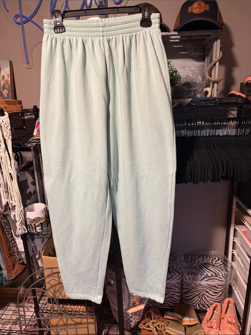 Women's Light Mint Fleece Joggers - Soft Pull-On Joggers
